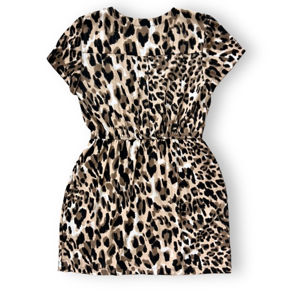 ALFANI Cheetah Animal Print Dress Zip Front Elastic Waist Pockets - Picture 5 of 10